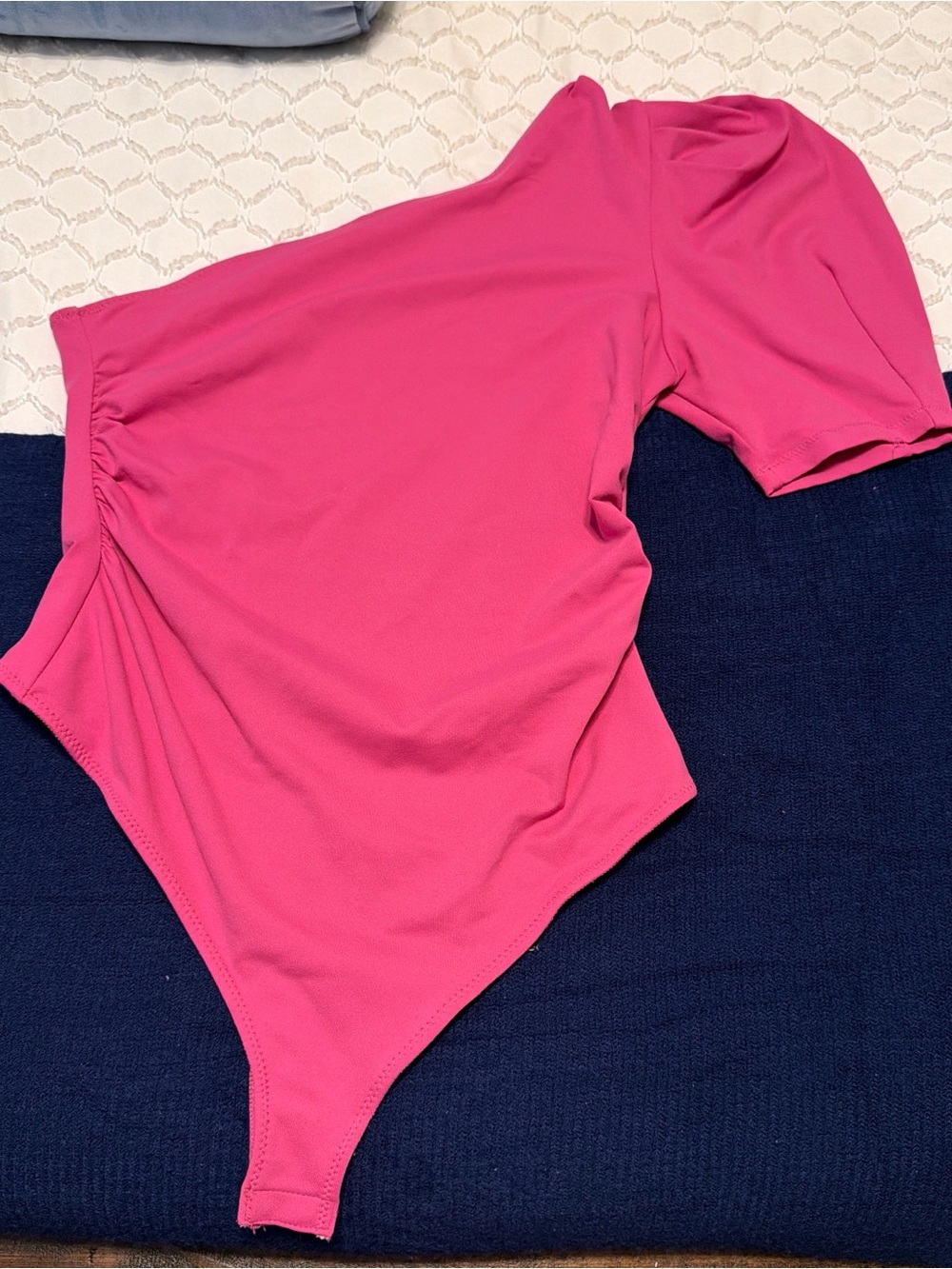 We The Free Hot Pink One-Shoulder Bodysuit